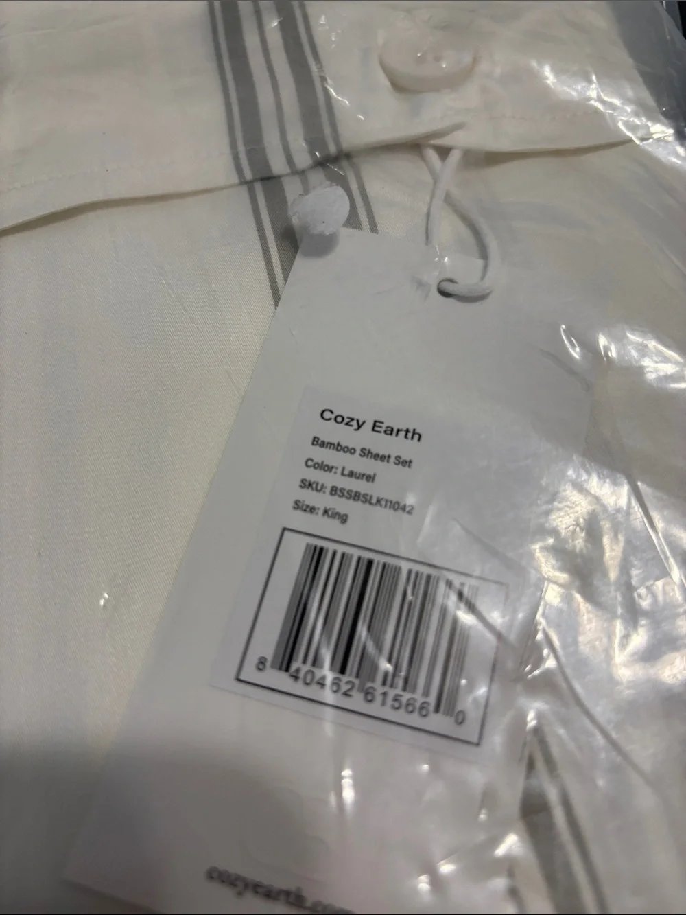 NWT Cozy Earth King Sheet Set Limited Edition Laurel Stripe Bamboo Cooling